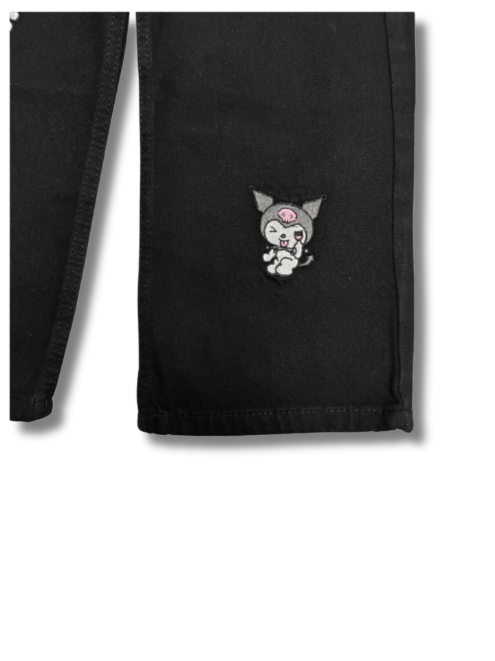 SERCİNO Kuromi Nakışlı Kot Pantolon
