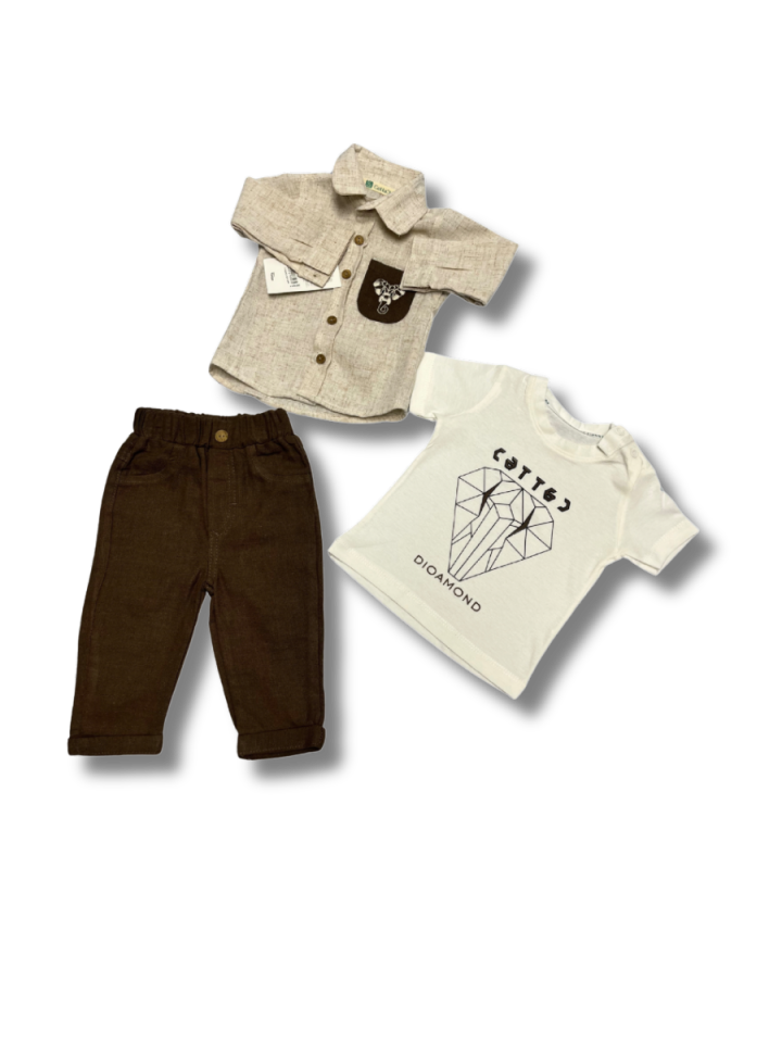 CATTAC Fil Nakışlı Üçlü Takım