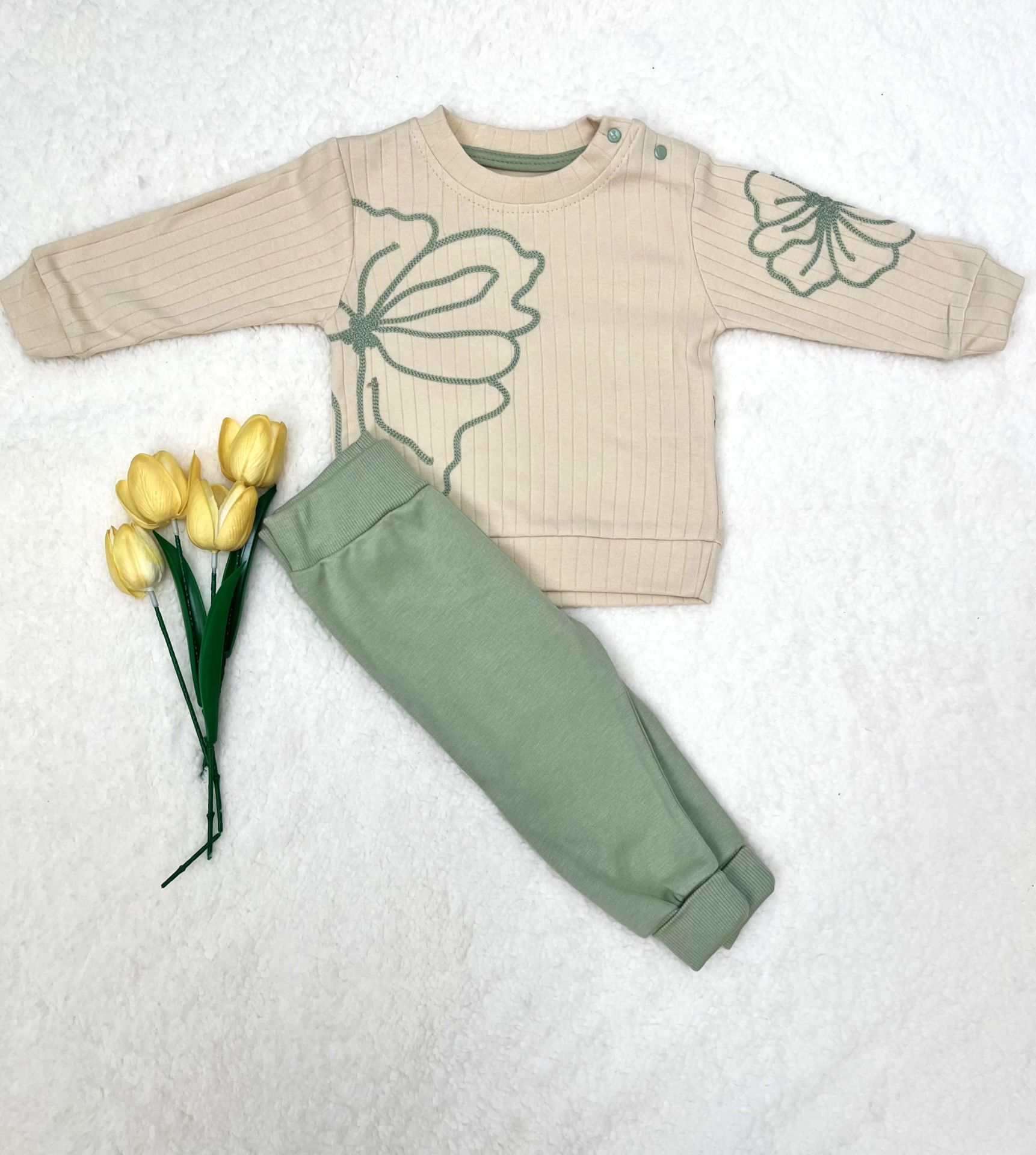 BEYAZ BEBEK Fitilli 2 li Takım Kız