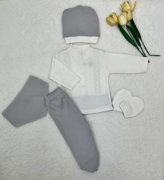 BEBİCATTO Askı Detaylı Papyonlu 5 li Hastane Çıkışı