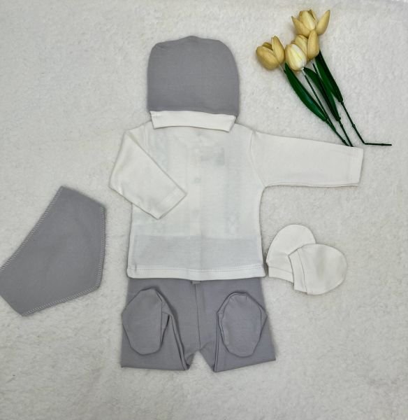 BEBİCATTO Askı Detaylı Papyonlu 5 li Hastane Çıkışı