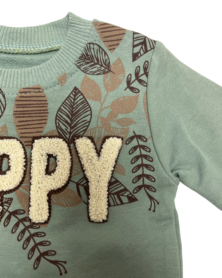 ZEO KİDS Happy Yaprak Desenli 2 li Takım