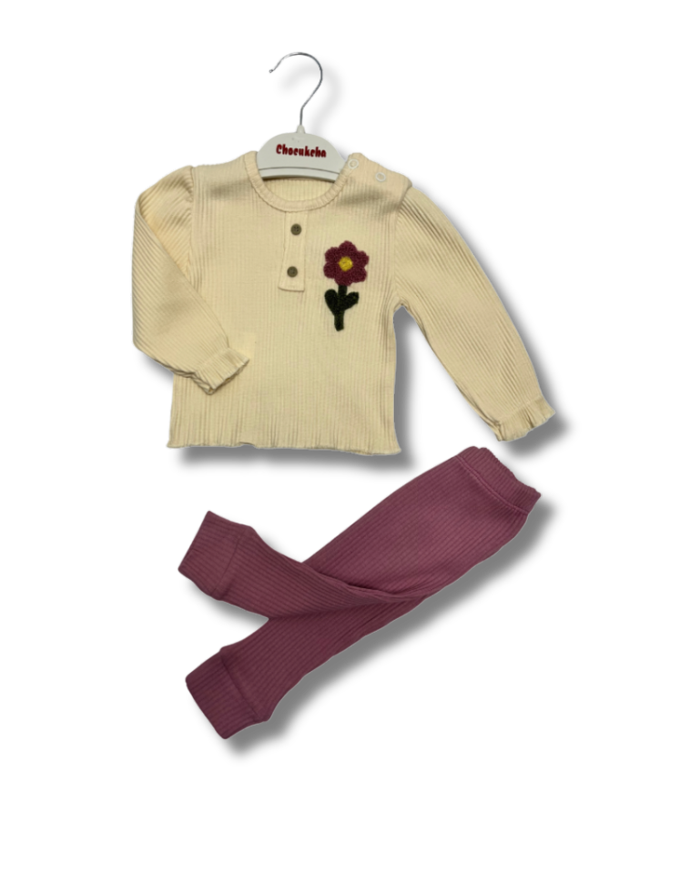 CHOCUKCHA - Kabartma Çiçek Baskılı 2 li Takım