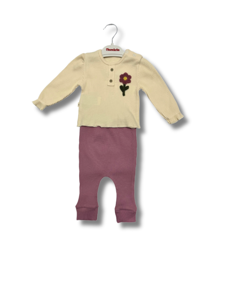 CHOCUKCHA - Kabartma Çiçek Baskılı 2 li Takım