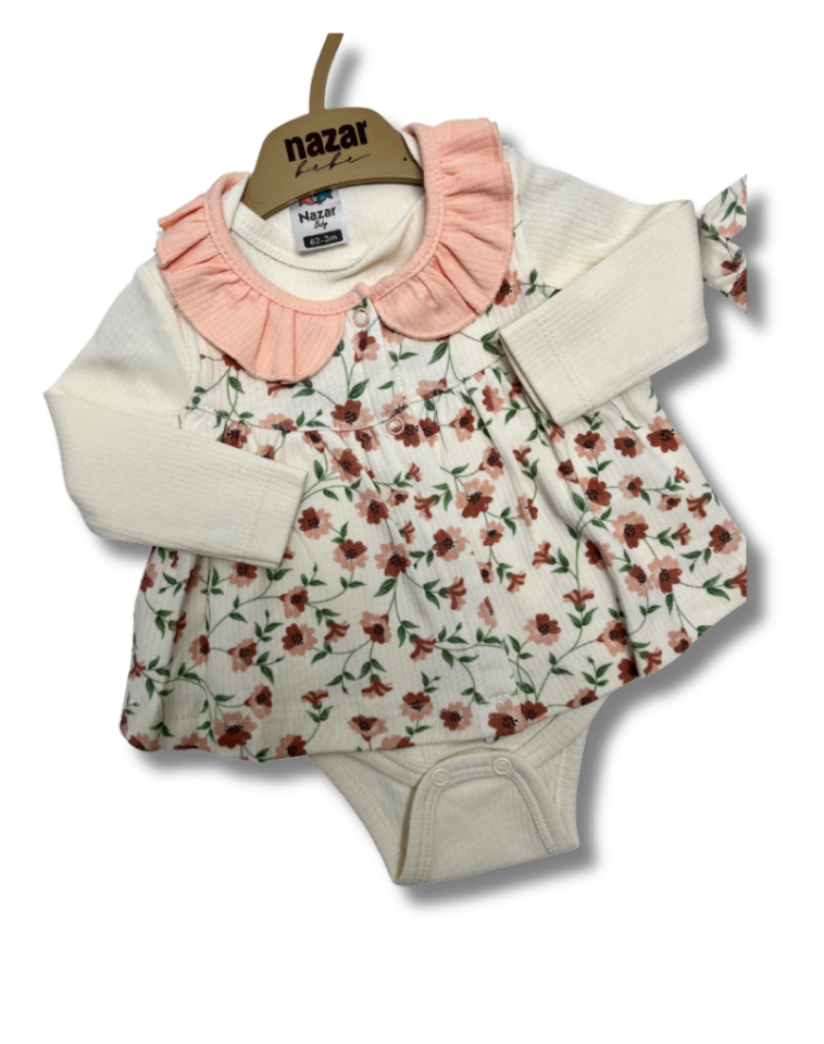NAZAR BABY Çiçek Baskılı İnterlok Takım