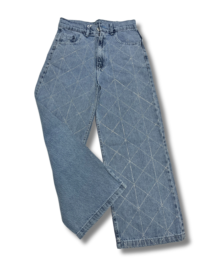 FLAMİNGO  Jeans Taşlı Boru Paça Kız Pantolon