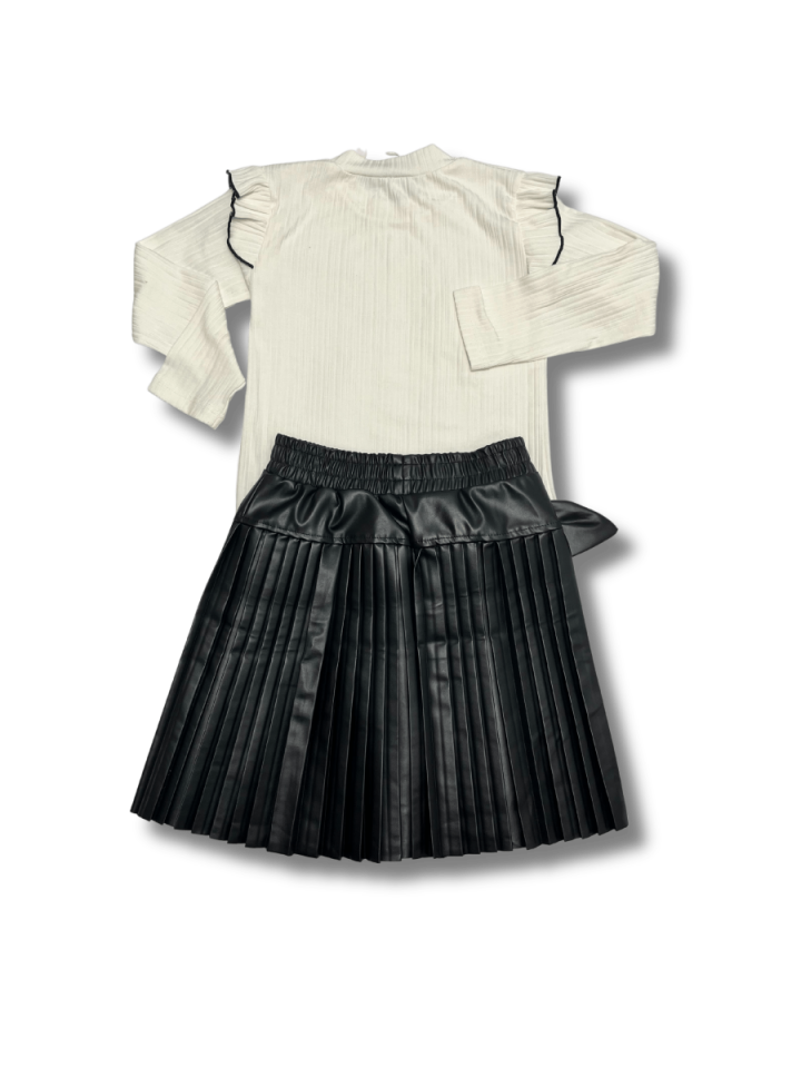 MİSS MELİNDA Deri Etekli İkili Takım