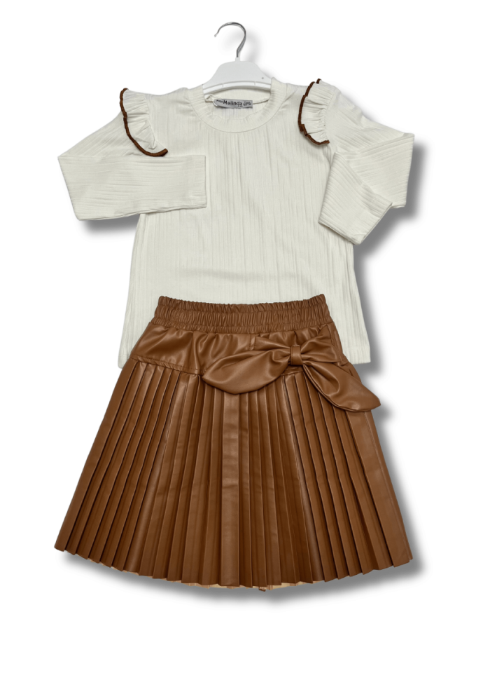 MİSS MELİNDA Deri Etekli İkili Takım