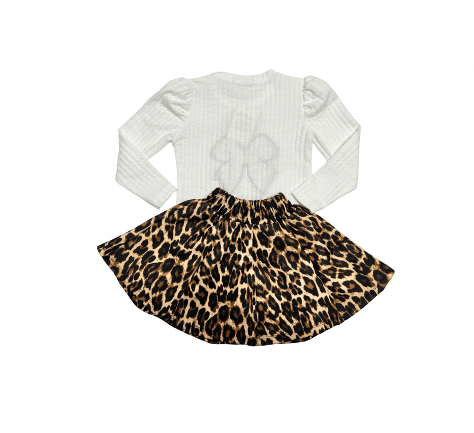 JOY GİRL Leopar Fiyonk Nakışlı Takım