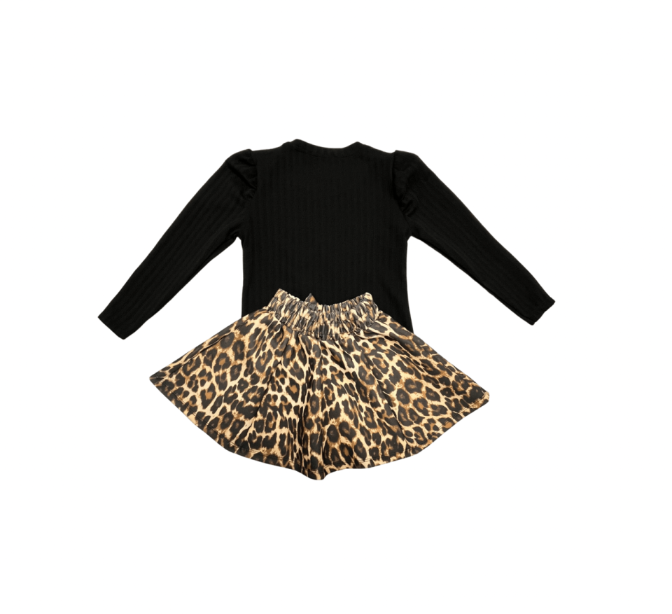 JOY GİRL Leopar Fiyonk Nakışlı Takım