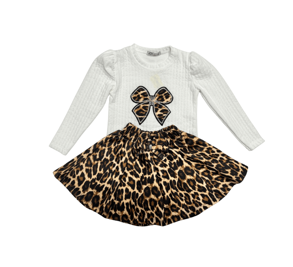 JOY GİRL Leopar Fiyonk Nakışlı Takım