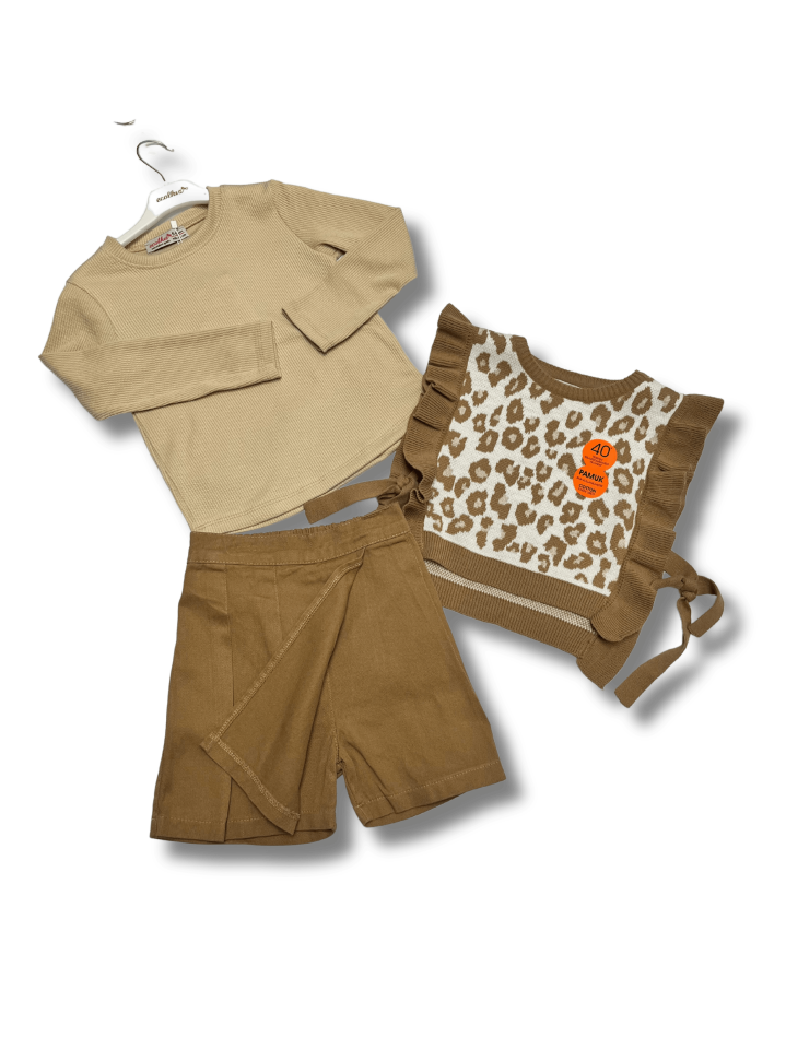 ECOLKIZ Leopar Süveter Takım
