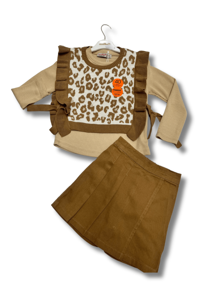 ECOLKIZ Leopar Süveter Takım