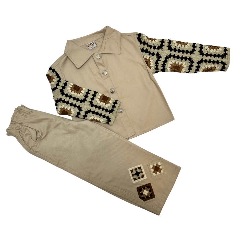 HARBY Kolları Dantelli Gabardin Takım
