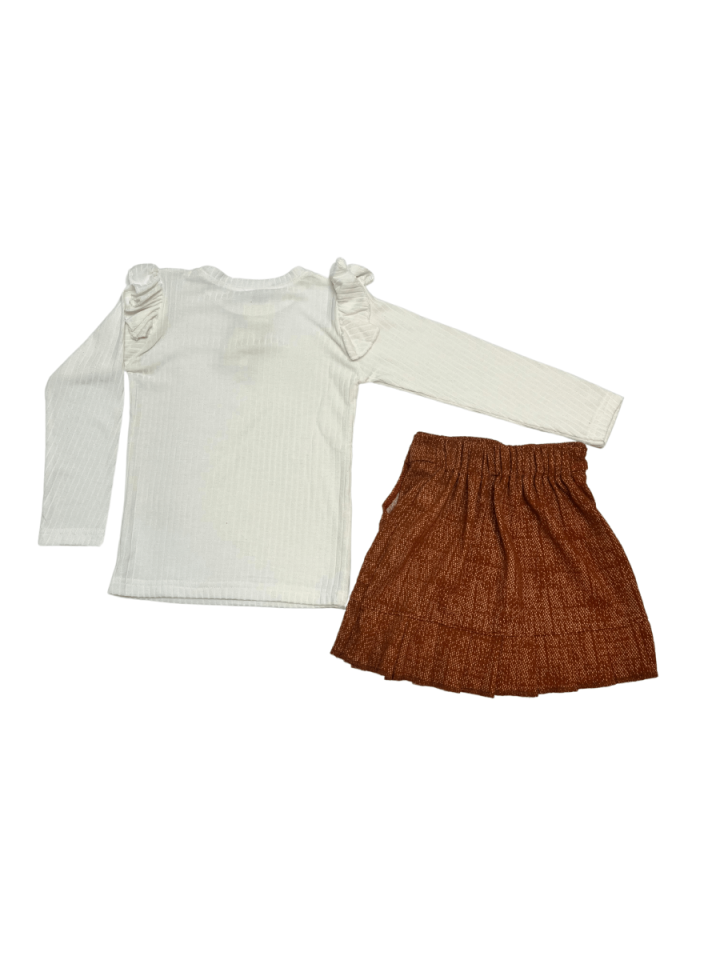 KARAVUL KİDS Fırfırlı Eteği Kemerli Takım